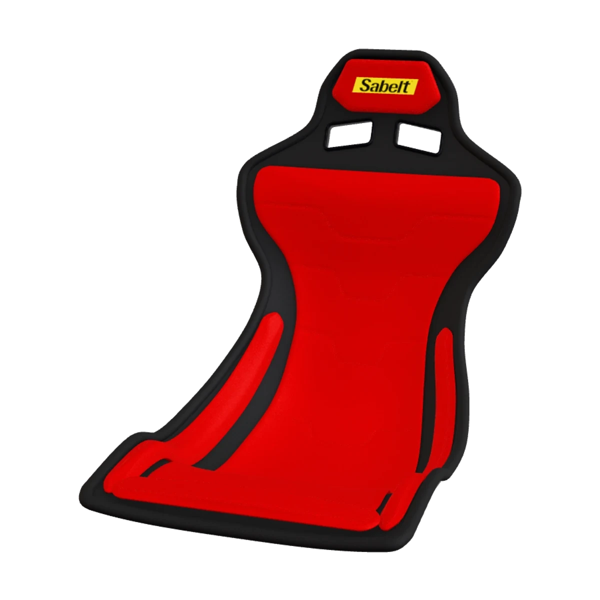 Sedile Sabelt SIMWORKS con imbottiture rosse e rivestimento nero
